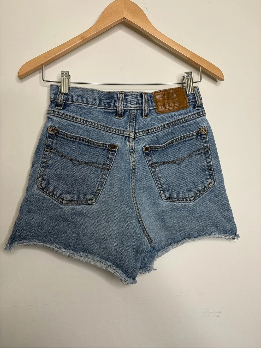 Vintage Route 66 Denim High-Rise Blue Women's Shorts western boho